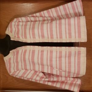 🎉Host Pick! 🎉 🆕️Emma & Olivia Pink Coral and Cream Striped Jacket Size Large